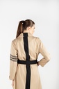 Trench Coat Long Beige - Black Stripes