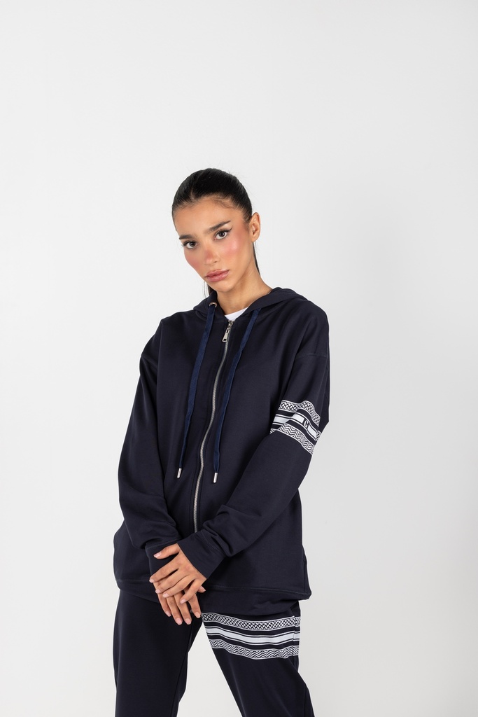 NAVY ZIP UP HOODIE