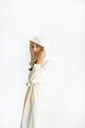 Hooded Belted trench coat (Off-White)