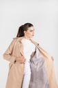 BEIGE HOODED TRENCH COAT