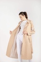 Beige Hooded Trench Coat