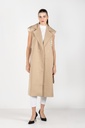 Sleeveless Long Vest - Beige
