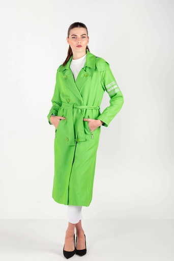 Green Hooded Trench Coat